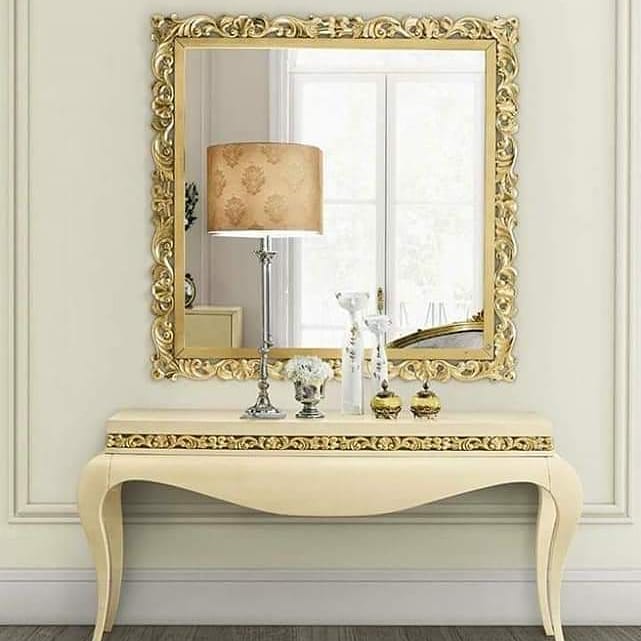 Curved Edge Style Console With Frame