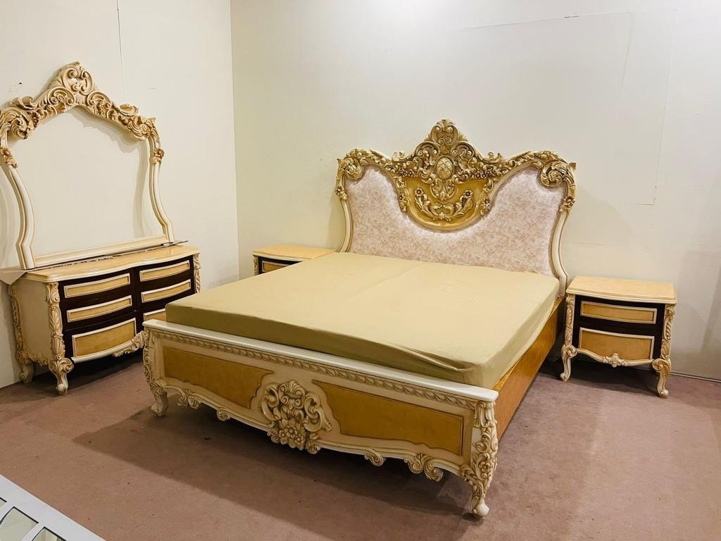 Modern Victorian Carved Bed Set